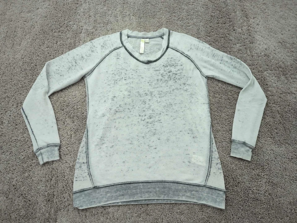 Green Tee Pullover Sweatshirt Womens S Long Sleeve Burnout Wornout Long Sleeve - Image 1 of 4