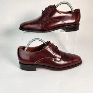 Barker Mens Leather shoes UK 7.5 F Brogues Brown Made in England - Picture 1 of 15