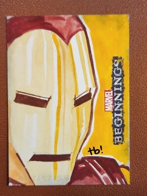 Iron Man 2012 Marvel Beginnings Sketch Card by Tina Berandi Avengers - Image 1 of 2