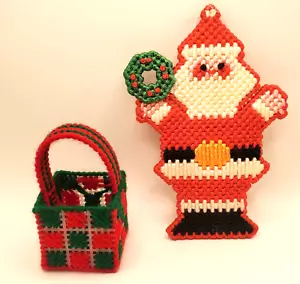 Punto ago Babbo Natale e cesto fatto a mano - Foto 1 di 4