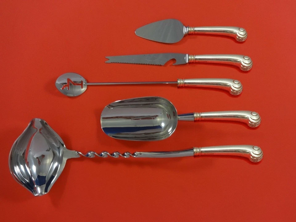 Набор сервировок для коктейльного бара Onslow от Tuttle из чистого серебра 5 шт. на заказ - Изображение 1 из 1