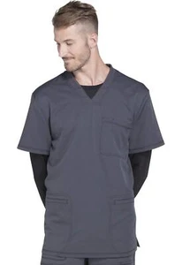 Dickies Dynamix Men Scrubs Top V-Neck DK640, Size: L, Pewter - Picture 1 of 8
