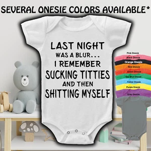 Last Night Was a Blur Gerber® Onesie® FUNNY Baby Shower Gift INFANT T-SHIRT - Picture 1 of 14