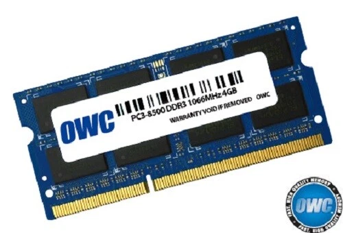 OWC ram 4GB 204-Pin SODIMM PC3-8500 DDR3 1066MHz  memory module for Mac - Image 1 of 1