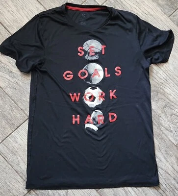 Champion T-Shirt Teen Sz XL Set Goals Work Hard Athletic Workout Tee - Image 1 of 4