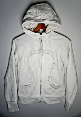 Lululemon Scuba Hoodie Size 8 Large White Special Edition Full Zip Yoga Gym - Image 1 of 4