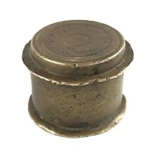 Indian Brass Chuna Dani Collectible Vintage Betel Lime Paste Box (Round) G7-1109
