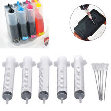 5Pcs 20ml Syringe Ink Refill Tool With 5Pcs 10cm Flat Needle Reusable Large