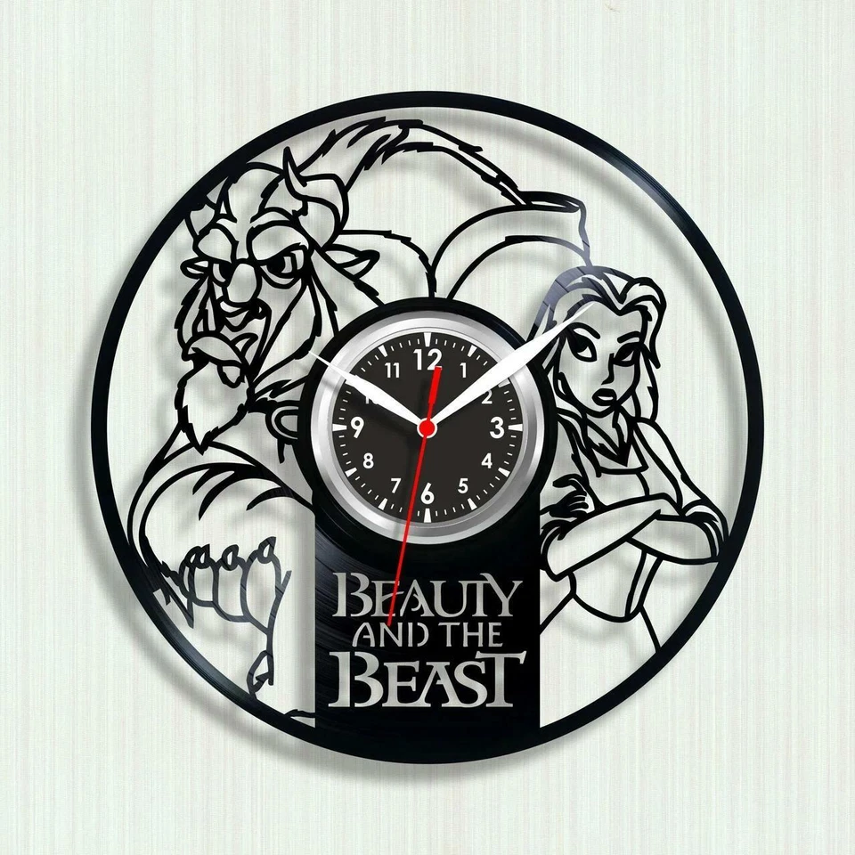 Reloj de pared disco vinilo La Bella y la Bestia regalo decoración del hogar regalo de cumpleaños Foto 1 de 1