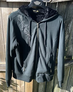 Harley Davidson Women's Embroidered Black Full Zip Jacket Size XL Hoodie - Picture 1 of 5
