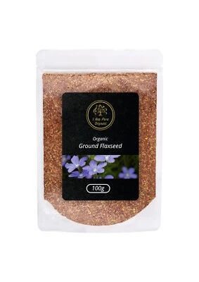 I AM PURE ORGANIC Ground Flaxseed Organic | Milled Brown Linseed | High in Omega - 3 | 100g