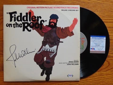 Conductor JOHN WILLIAMS signed FIDDLER ON THE ROOF Soundtrack Record PSA AJ36467 Cover
