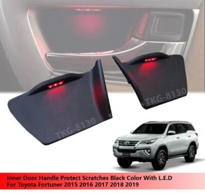 Door Handle Black Color with LED Use For Toyota Fortuner 2015 -2019 - Picture 1 of 2