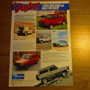 DACIA DUSTER 4x4 GLX Roadster Hardtop 1 Tonne Pick-up Pickup UK Broschüre 1980er - Bild 1 von 1