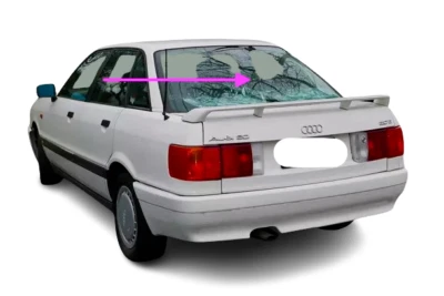 Se adapta a: Audi 80 y 90 Quattro 1988-1992 sedán de 4 puertas ventana trasera vidrio-calentador-sin hormigas Foto 1 de 4