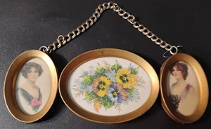 Marcos de Colección Ohio Arte Moda Victoriana Damas y Flores Vinculados Ovalados Tono Dorado - Imagen 1 de 7