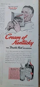Whisky bourbon Cream of Kentucky 1940 Norman Rockwell arte anuncio vintage - Imagen 1 de 1
