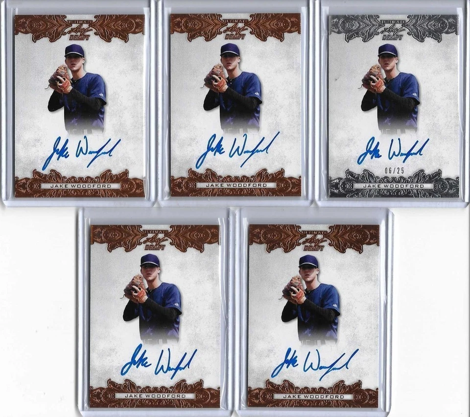 2015 Leaf Ultimate Draft JAKE WOODFORD Armed & Dangerous Bronze Foil RC Auto - Image 1 of 1