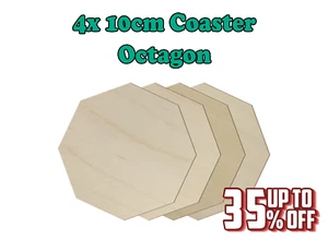 Wooden Coaster Shape Octagon Set of 4, Craft Art Gift Decoupage - Picture 1 of 2