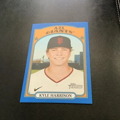 2021 Topps Heritage Kyle Harrison Rc Blue Giants NM /99 - Image 1 of 2