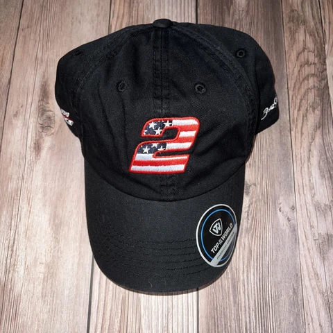 Nascar Brad Keselowski Team Penske Number 2 American Flag Hat Cover
