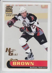 1999-00 PACIFIC PARAMOUNT CURTIS BROWN /199 HOLO-GOLD PARALLEL #26 Sabres