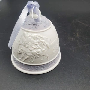 Lladro 1993 Christmas Bell Ornament Porcelain Nativity Scene - Picture 1 of 10