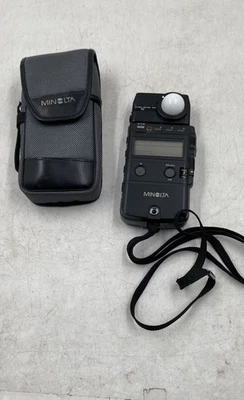 Medidor de luz flash de exposición de pantalla digital Minolta IV negro con estuche Foto 1 de 4