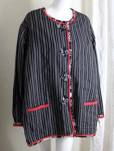 ARTFUL FUNKY NWT Koos Of Course Sz 2X Asian Art Japanese Red Linen REVERSEJacket - Picture 1 of 10