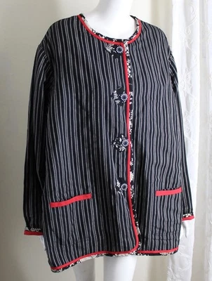 ARTFUL FUNKY NWT Koos Of Course Sz 2X Asian Art Japanese Red Linen REVERSEJacket - Image 1 of 4