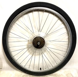26" Reconditioned Alloy Mountain Bike Rear 6speed Wheel Inc Slick Tyre & Tube - Picture 1 of 6