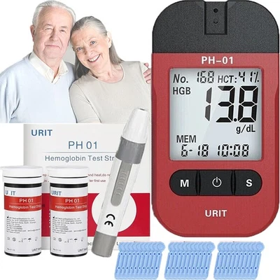 Hemoglobin Analysis Tester Meter Hb Analyzer Anemia Tester Strip 50 Test Paper - Image 1 of 4