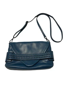 Nicole Miller Umhängetasche Clutch Handtasche Tasche blau Nieten - Bild 1 von 17