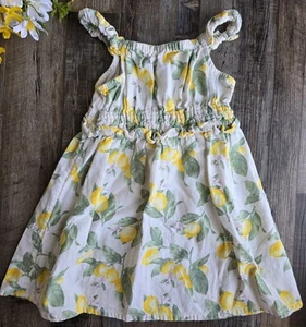 Old Navy Summer Dress 3T Toddler Baby Girl Linen Floral Lemon Print - Picture 1 of 7