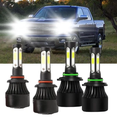 Combo de bombillas LED para Chevrolet Silverado 2500 1999-2004 4x 9005 9006 AA Foto 1 de 4