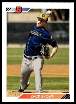 2020 Bowman Heritage Zack Brown #BHP-34 Milwaukee Brewers Baseball Card - Image 1 of 2