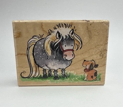 Резиновый штамп Penny Black Meeting Shelty Shetland Pony Margaret Sherry дерево 3,5 дюйма - Изображение 1 из 4