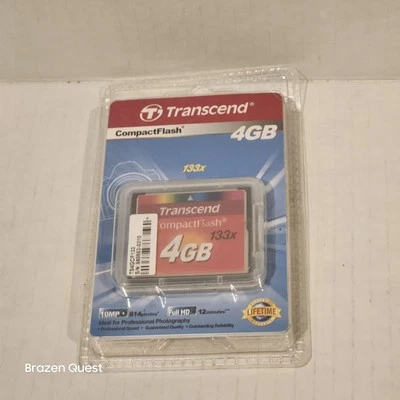 TRANSCEND 4GB COMPACT FLASH MEMORY CARD 133X SPEED  - Image 1 of 2