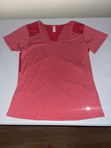 Bally Total Fitness T Shirt Xl Pink Short Sleeve Stretch Activewear Open Back - Picture 1 of 5