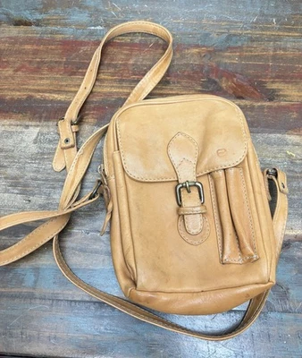 Bolsa carteiro vintage Ellington couro tiracolo 9x6 latão fecho fivela  - Imagem 1 de 4