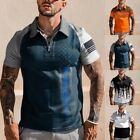 Chemises ��l��gantes �� col zipp�� pour hommes manches courtes sport fitness hau