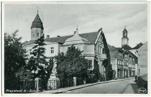 Cartolina Freystadt / Slesia Ponte Sagan, strade anni '30 - Foto 1 di 1