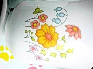 3 Corning Corelle cups mugs glasses Meadow White Floral Tea Coffee baking - Picture 1 of 3