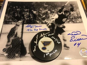 St. Louis BLUES Glenn HALL #1 Signed PUCK Mr. G HOF & 1st PICK  Holo COA UNIQUE! - Picture 1 of 4