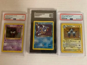 Pokémon Vintage Graded Lot Magneton Holo, Gyarados, Gastly Shadowless - Picture 1 of 7