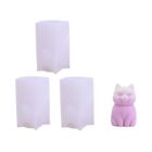 3PCS  Silicone Candle Mold 3D Cute Kitten Plaster Animal Soap Resin Crystal4577