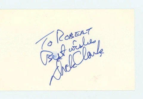 Autographed Album Page American Bandstand Host & Music Mogul Dick Clark Cover