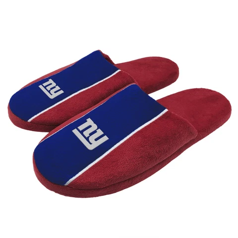 New York Giants NFL Men's Big Logo Stripe Slipper, 4 Sizes Available, FREE Cover