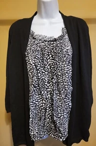 NWT $49 Elementz Women's Black Attached Tank Cardigan Sweater Sz: S - Picture 1 of 1