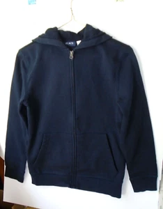 PLACE - BOYS XXL 16 - BLUE FLEECE LINED FRONT ZIP HOODIE - ATTACHED HOOD -IDEAL! - Picture 1 of 3
